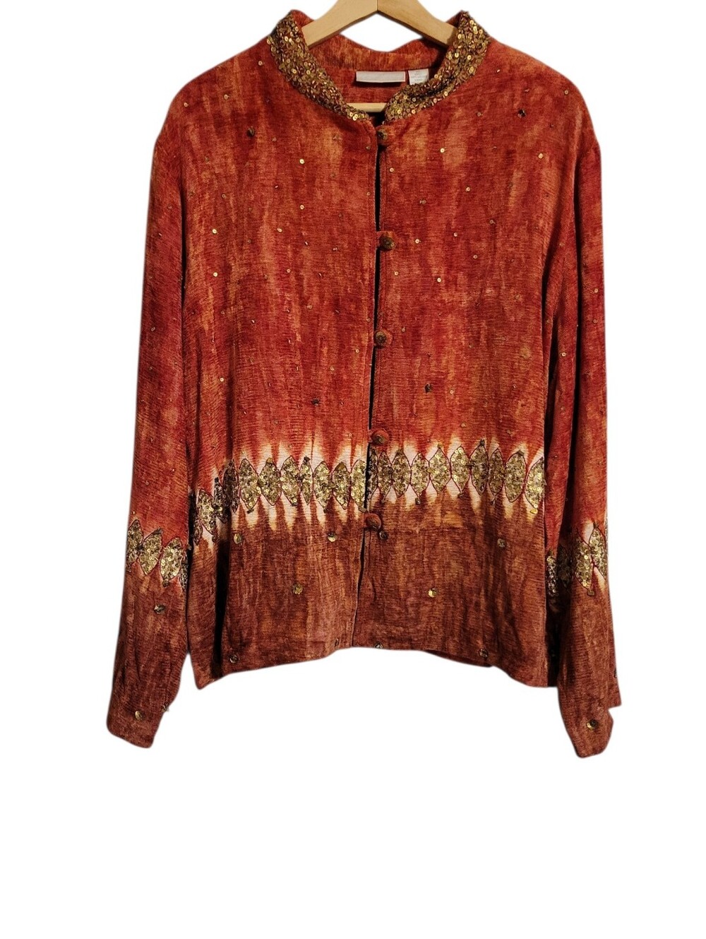 Soft Surroundings Knit Boho Sequin Jacket